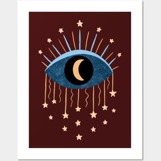 Magic Eye On Night Sky Posters and Art